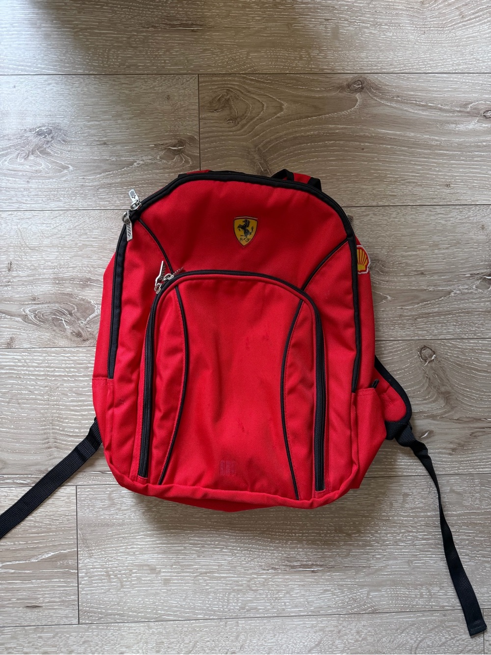 Ferrari Red Backpack with Black Trim and Logo